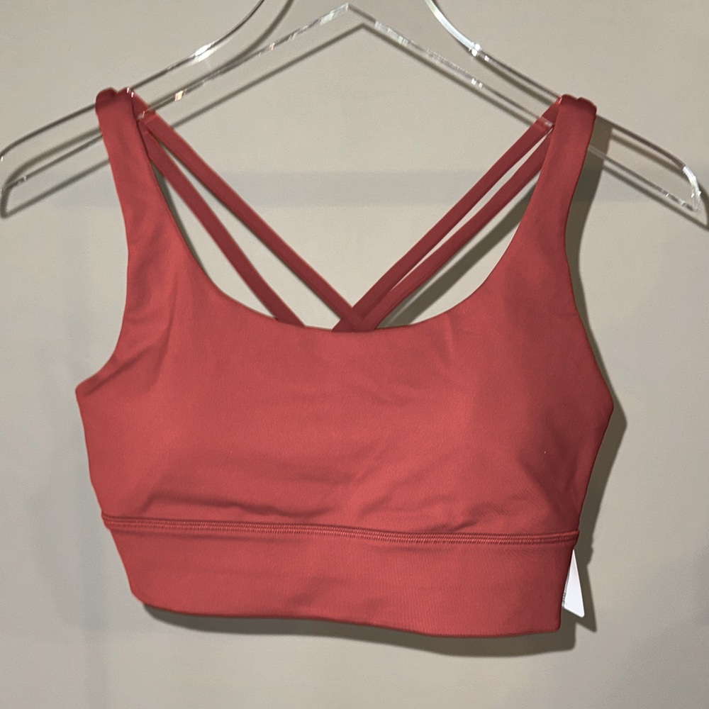 Lululemon Athletica Rust Energy Longline Sports Bra size 10